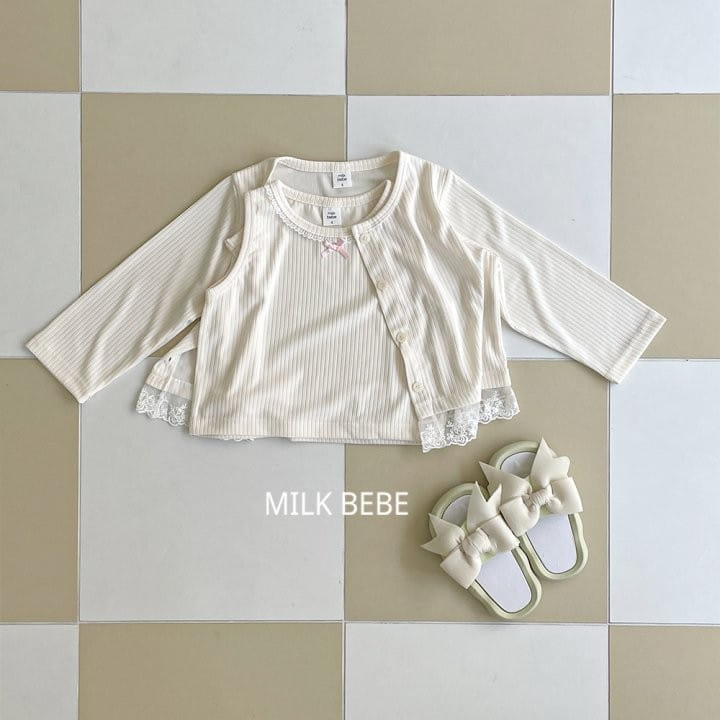 Milk Bebe - Korean Children Fashion - #childofig - Milky Cardigan Set - 4