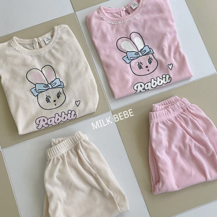 Milk Bebe - Korean Children Fashion - #childrensboutique - Rabbit Top Bottom Set - 2