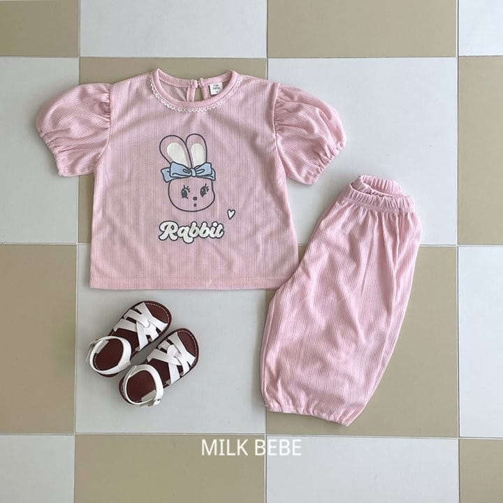 Milk Bebe - Korean Children Fashion - #designkidswear - Rabbit Top Bottom Set - 3