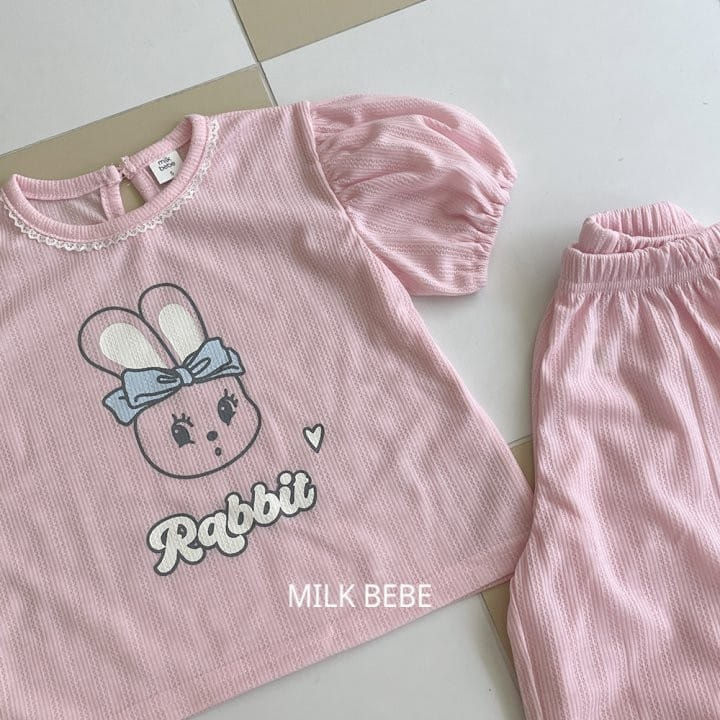 Milk Bebe - Korean Children Fashion - #designkidswear - Rabbit Top Bottom Set - 4