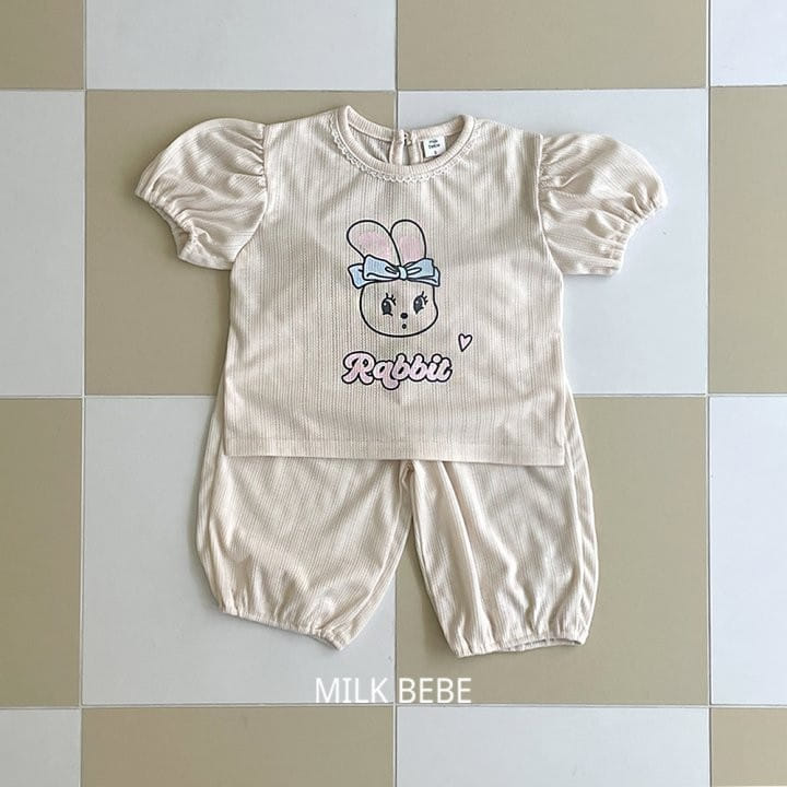 Milk Bebe - Korean Children Fashion - #fashionkids - Rabbit Top Bottom Set - 5