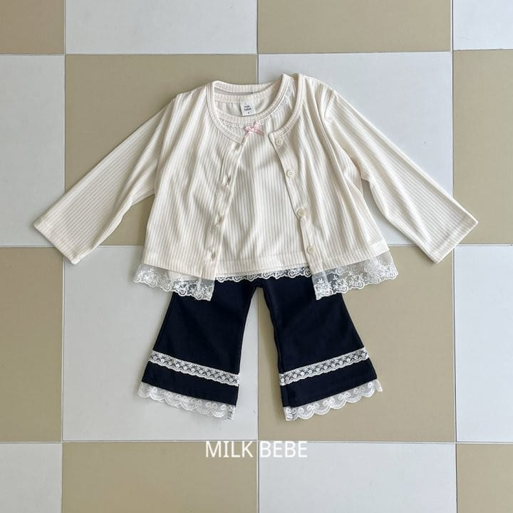 Milk Bebe - Korean Children Fashion - #kidsshorts - Milky Cardigan Set - 8