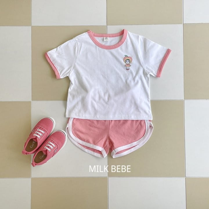 Milk Bebe - Korean Children Fashion - #minifashionista - Peach Berry Top Bottom Set - 3