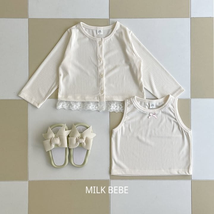 Milk Bebe - Korean Children Fashion - #stylishchildhood - Milky Cardigan Set - 2