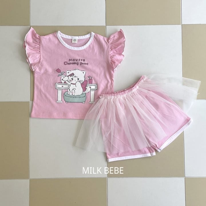 Milk Bebe - Korean Children Fashion - #todddlerfashion - Chami Top Bottom Set - 3