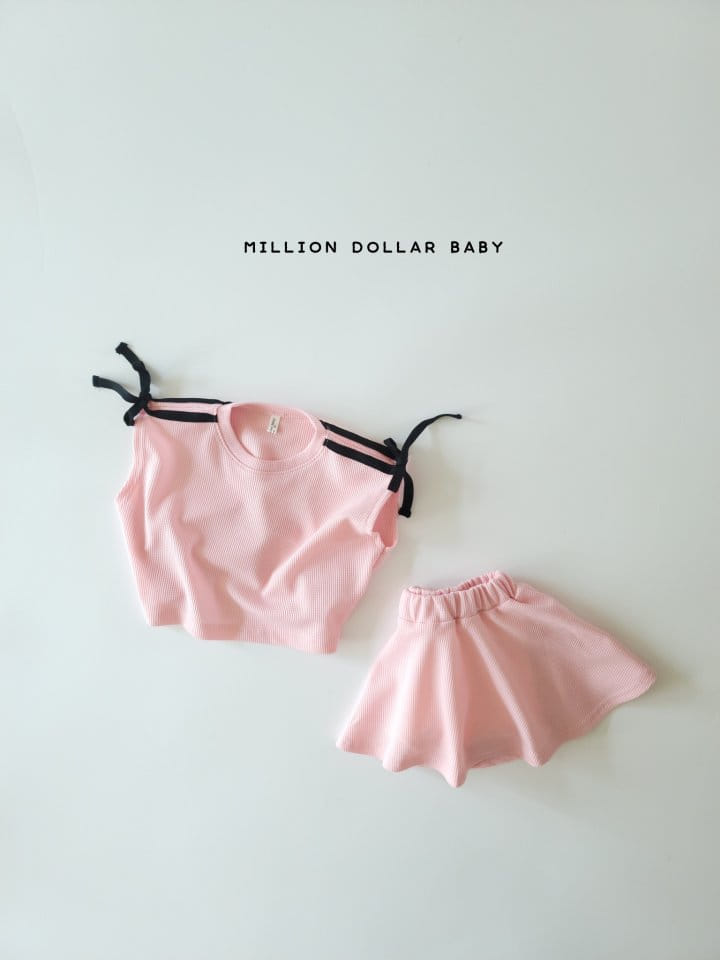 Million Dollar Baby - Korean Children Fashion - #Kfashion4kids - Croiffle Ribbon Top Bottom Set - 7