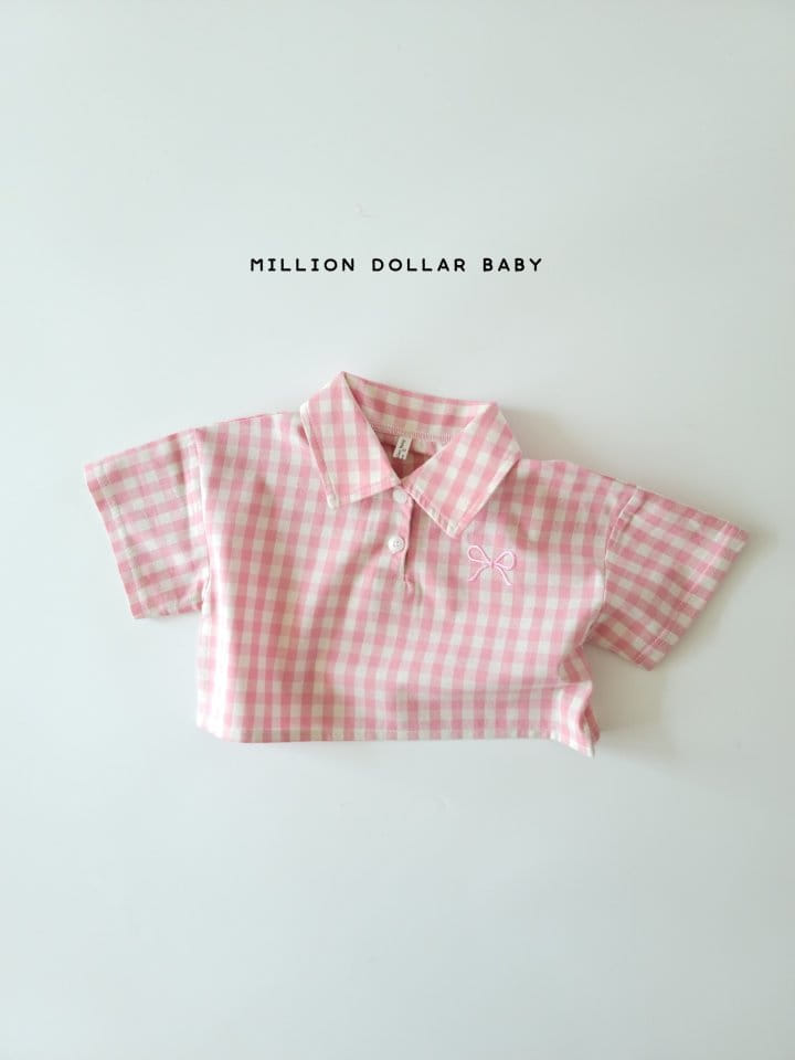 Million Dollar Baby - Korean Children Fashion - #childofig - Check Crop Shirt - 3