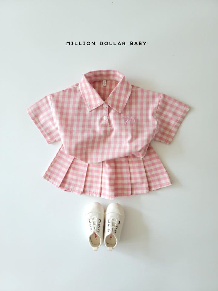 Million Dollar Baby - Korean Children Fashion - #childofig - Check Crop Shirt - 4