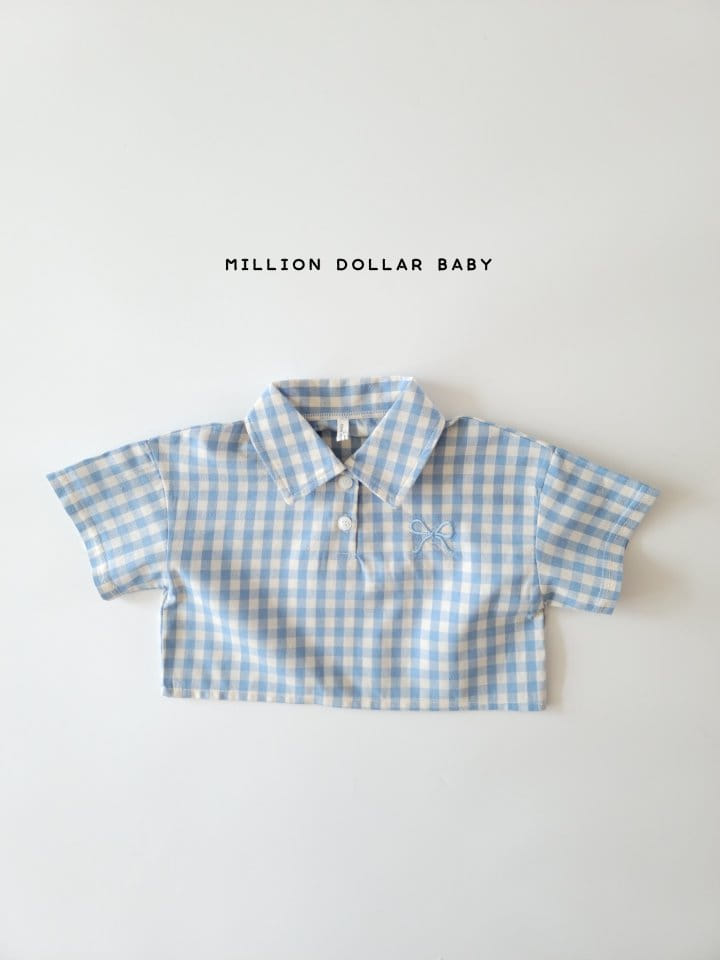 Million Dollar Baby - Korean Children Fashion - #childrensboutique - Check Crop Shirt - 5