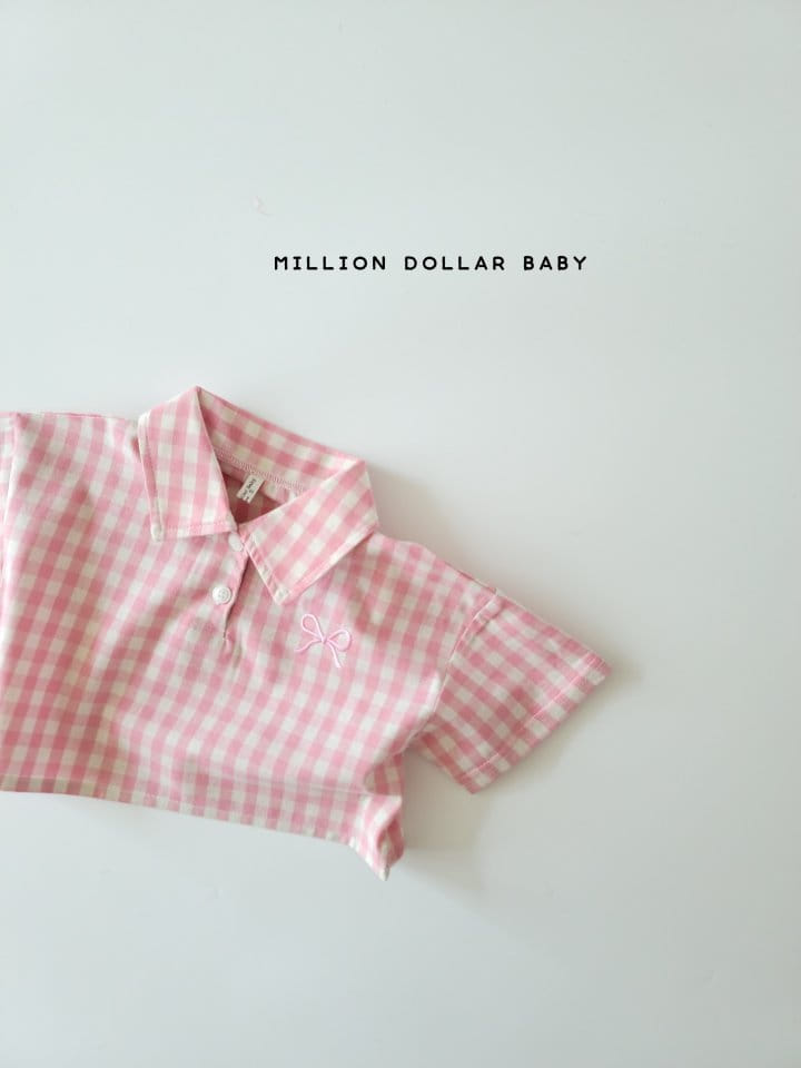 Million Dollar Baby - Korean Children Fashion - #kidsstore - Check Crop Shirt - 10