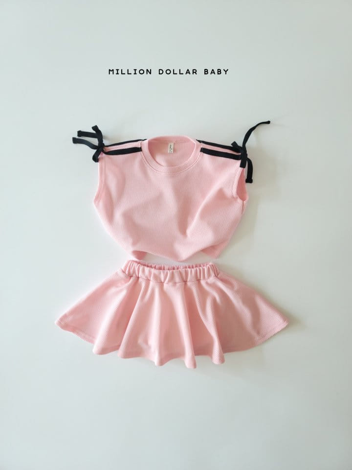 Million Dollar Baby - Korean Children Fashion - #kidzfashiontrend - Croiffle Ribbon Top Bottom Set - 6