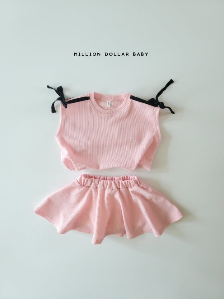 Million Dollar Baby - Korean Children Fashion - #littlefashionista - Croiffle Ribbon Top Bottom Set - 8