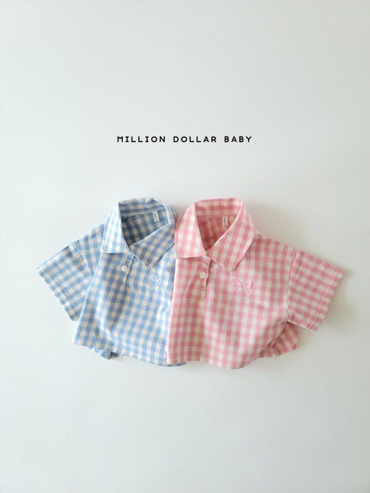 Million Dollar Baby - Korean Children Fashion - #minifashionista - Check Crop Shirt