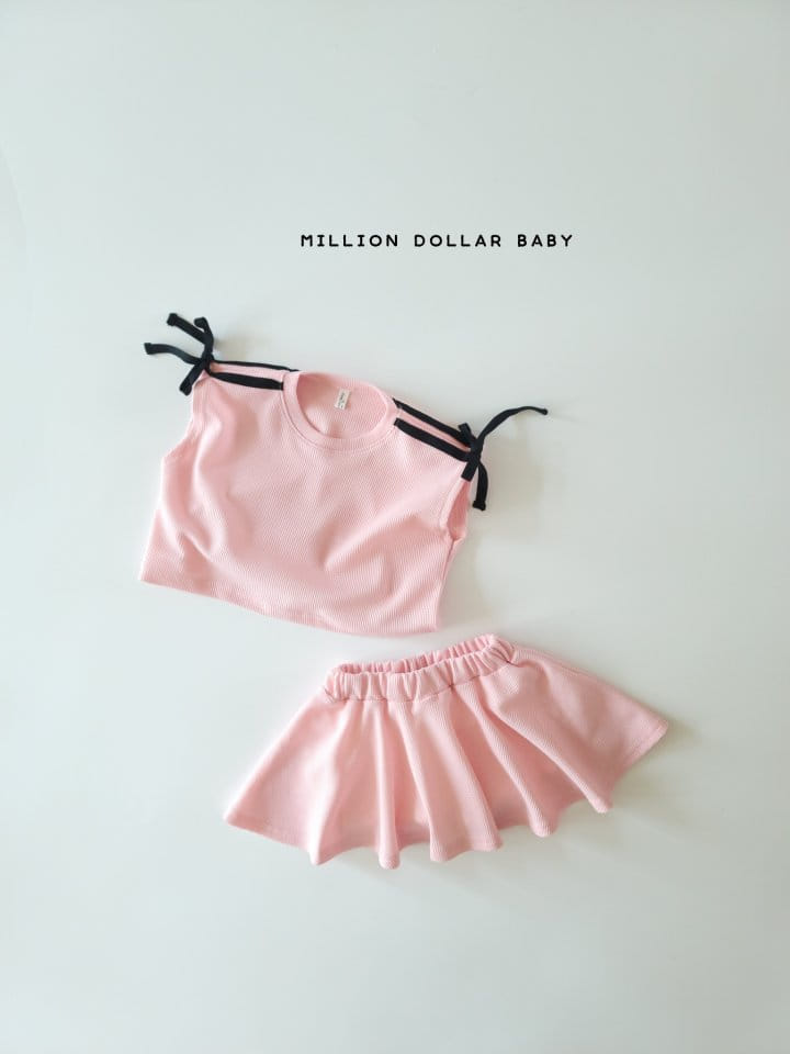 Million Dollar Baby - Korean Children Fashion - #minifashionista - Croiffle Ribbon Top Bottom Set - 10