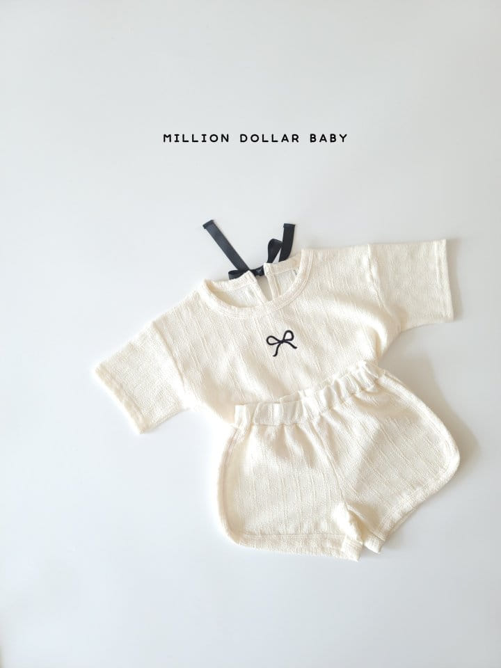 Million Dollar Baby - Korean Children Fashion - #stylishchildhood - Ribbon Piping Top Bottom Set - 11