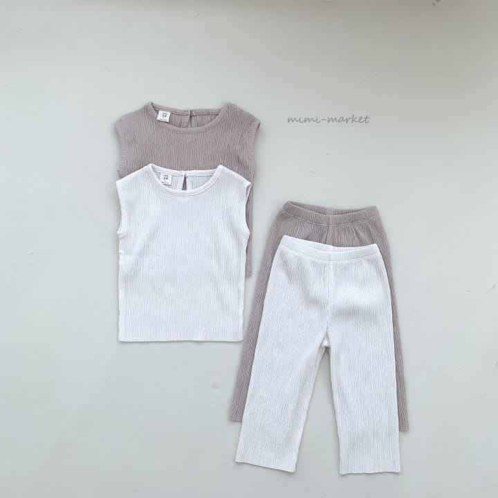 Mimi Market - Korean Baby Fashion - #babyfashion - Navi Wrinkle Top Bottom Set