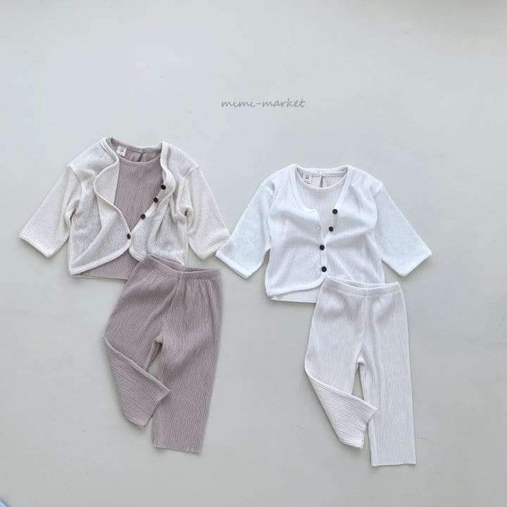 Mimi Market - Korean Baby Fashion - #babyfever - Navi Wrinkle Top Bottom Set - 2