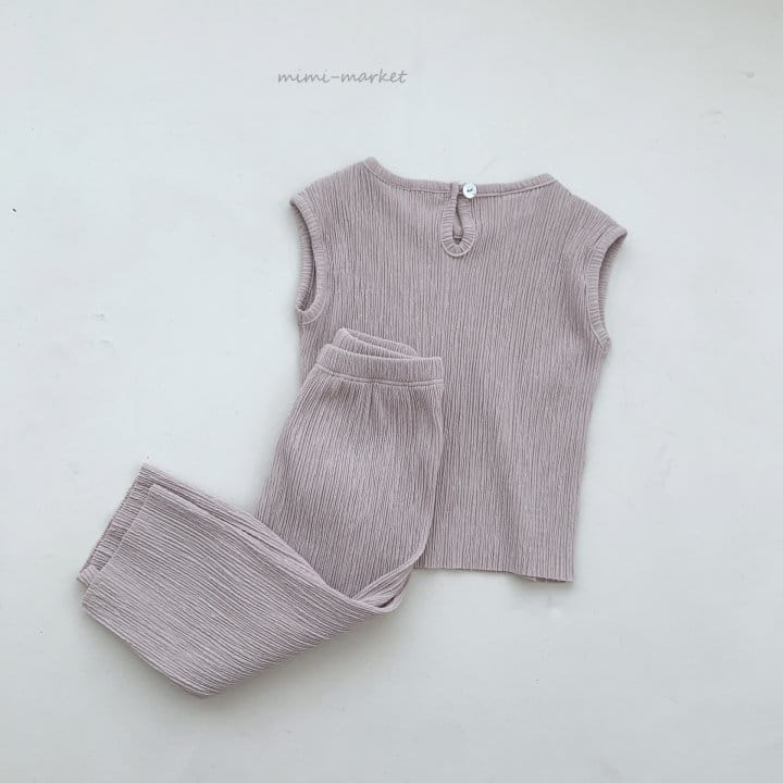 Mimi Market - Korean Baby Fashion - #babyoutfit - Navi Wrinkle Top Bottom Set - 7