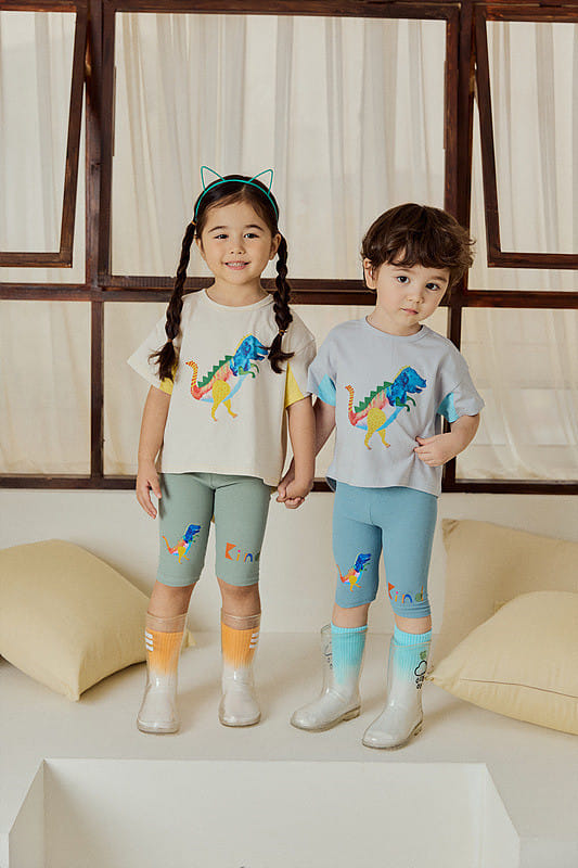 Mimico - Korean Children Fashion - #magicofchildhood - Water Dino Tee