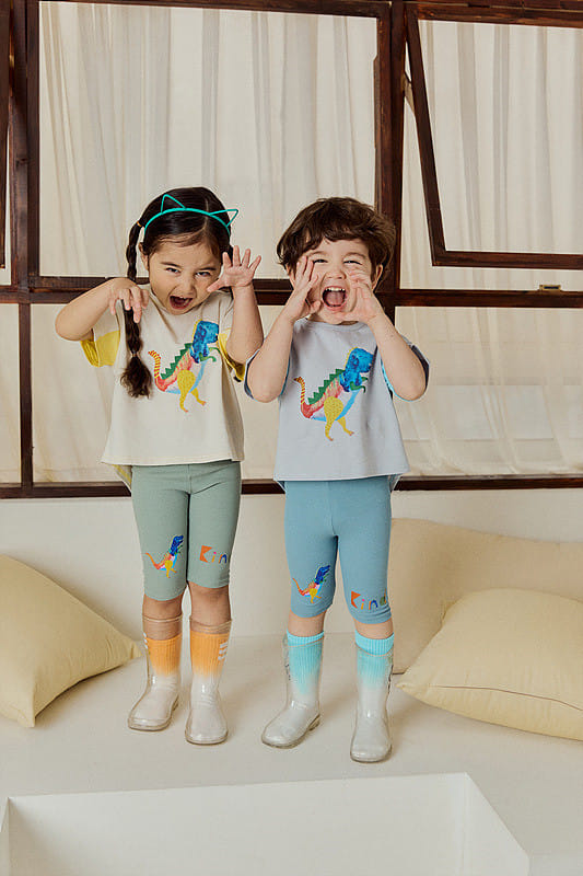 Mimico - Korean Children Fashion - #prettylittlegirls - Water Dino Tee - 3