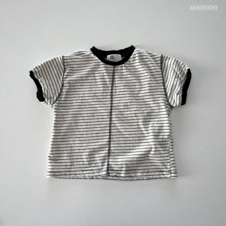 Minipoint - Korean Children Fashion - #kidzfashiontrend - Line Guy Piping Tee - 3