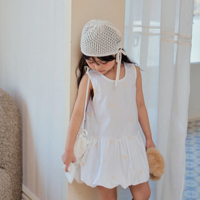 Mollybin - Korean Children Fashion - #designkidswear - Ribbon Embroidery One-Piece