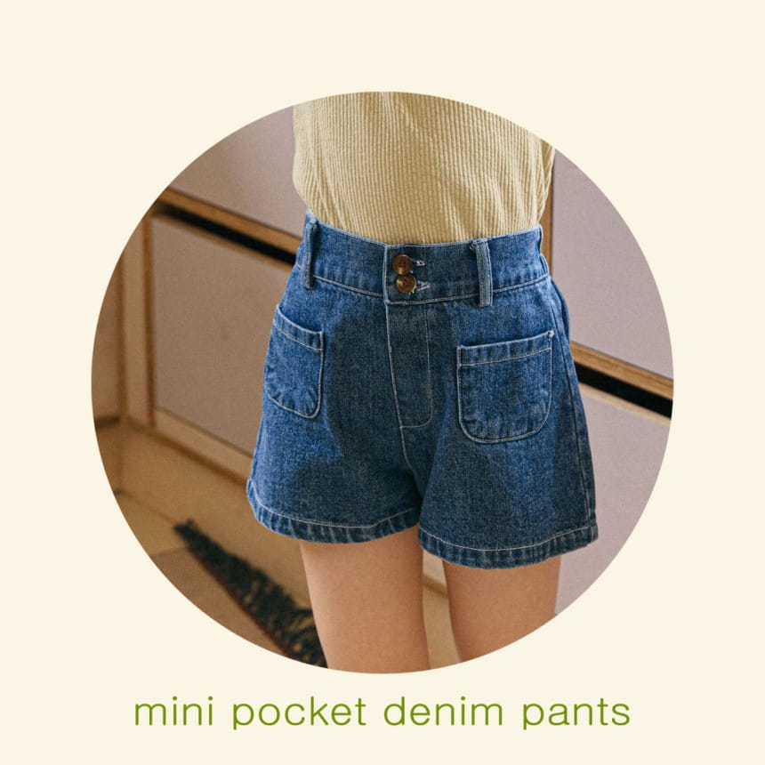 Mon Atelier - Korean Children Fashion - #childofig - Mini Pocket Denim Pants - 2