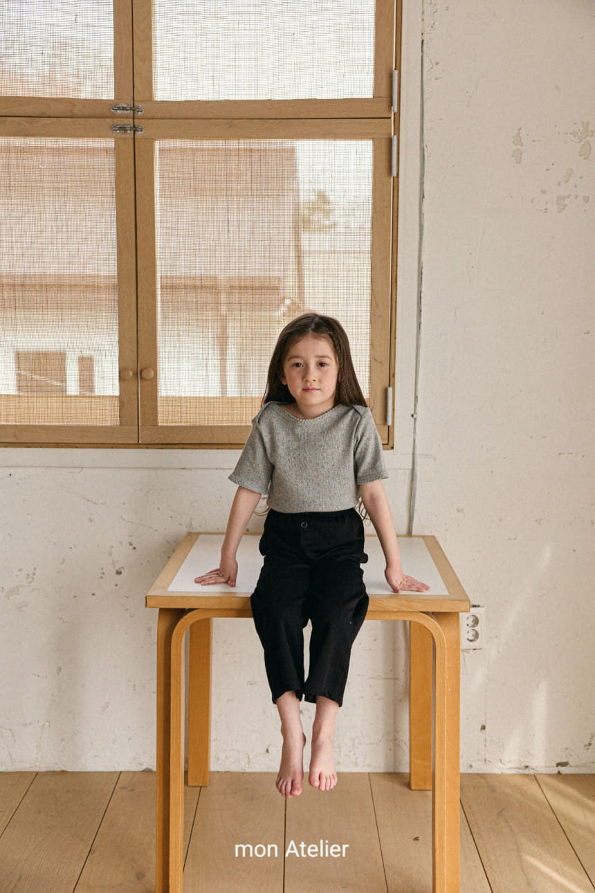 Mon Atelier - Korean Children Fashion - #childofig - Eyelet Boat Neck Tee - 3