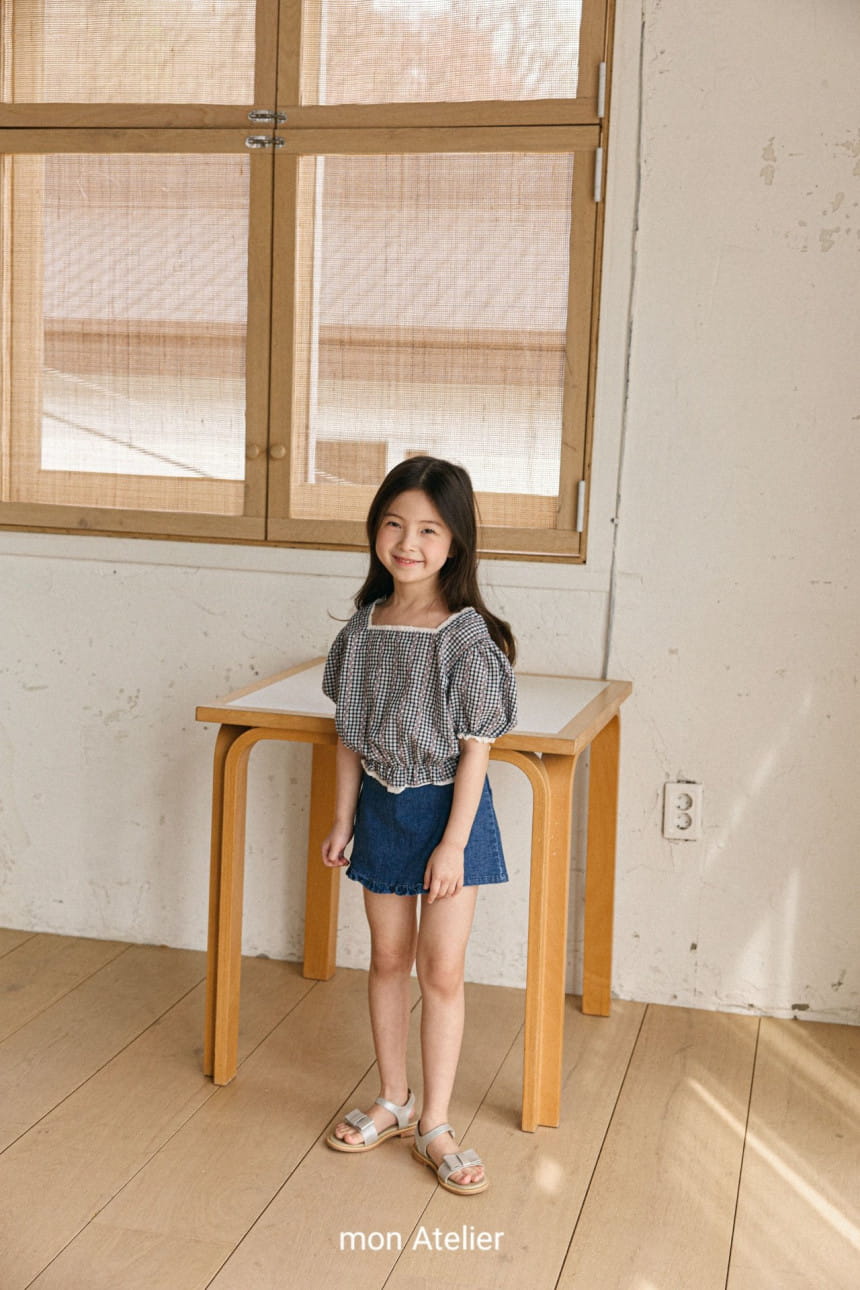 Mon Atelier - Korean Children Fashion - #designkidswear - Denim Frill Wrap Pants - 5