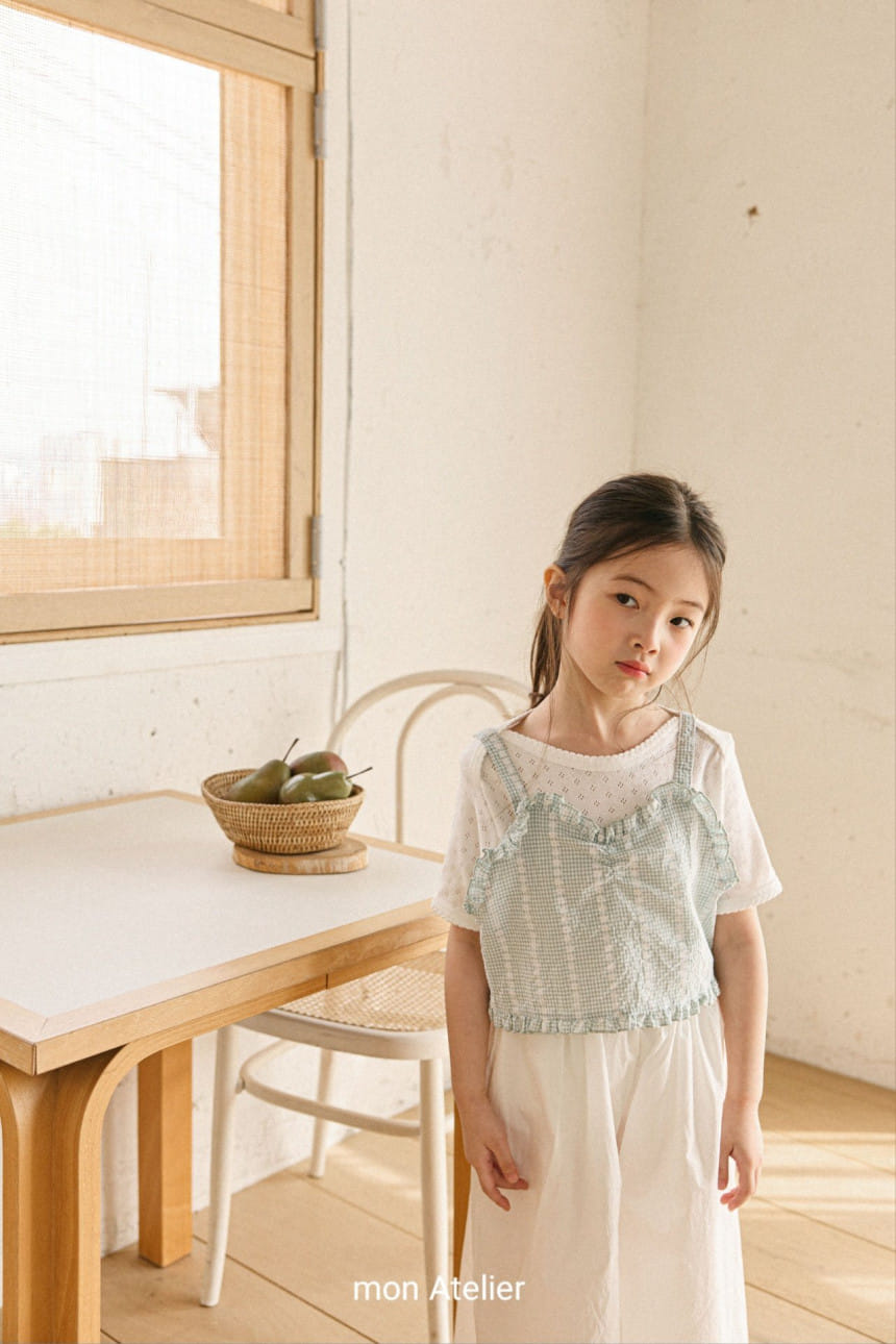 Mon Atelier - Korean Children Fashion - #discoveringself - Eyelet Boat Neck Tee - 6