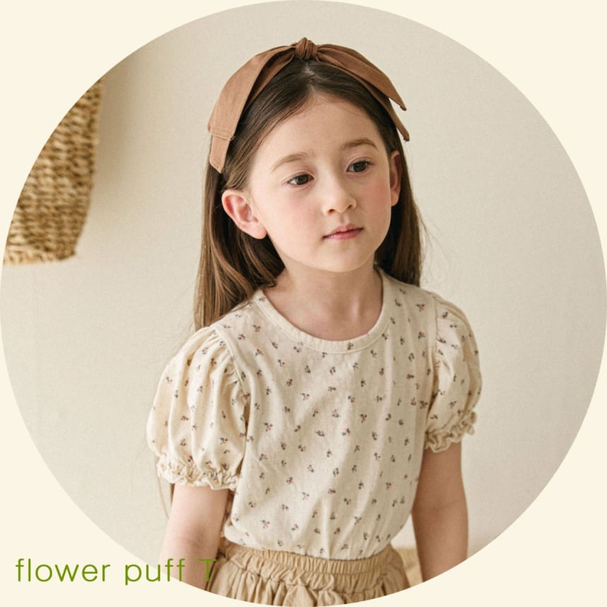 Mon Atelier - Korean Children Fashion - #fashionkids - Flower Puff Tee - 2