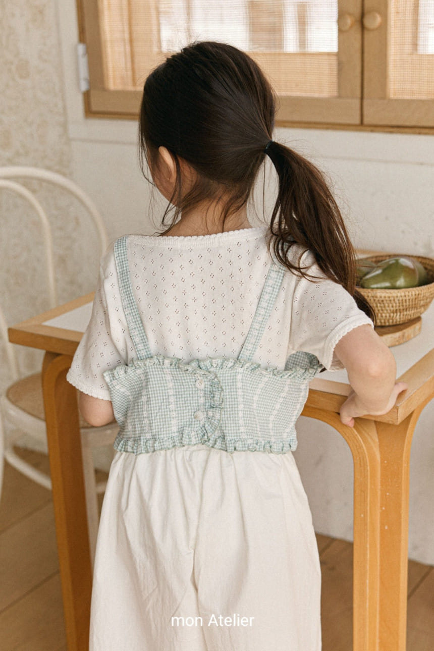 Mon Atelier - Korean Children Fashion - #kidsshorts - Eyelet Boat Neck Tee - 8