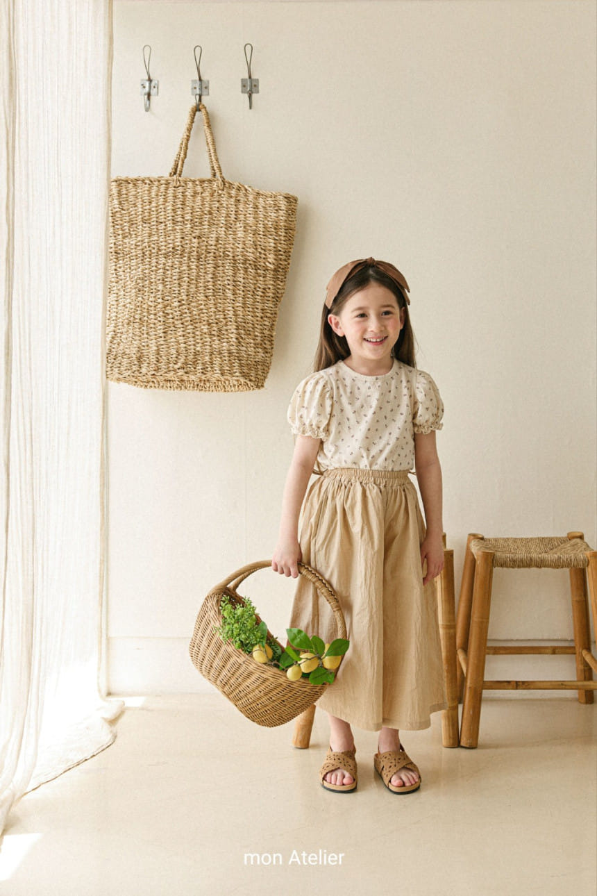 Mon Atelier - Korean Children Fashion - #kidsshorts - Flower Puff Tee - 3