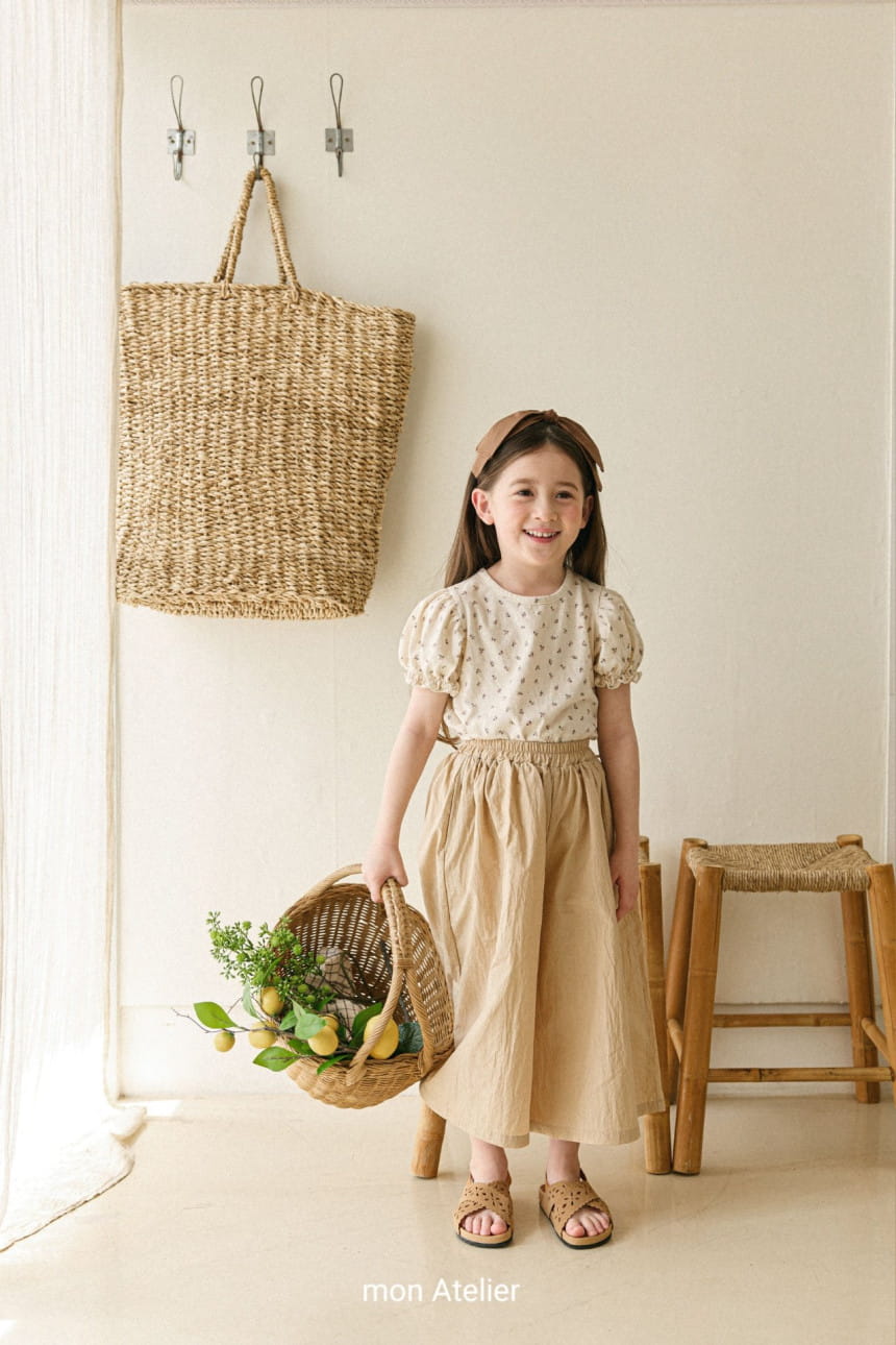 Mon Atelier - Korean Children Fashion - #kidsshorts - Flower Puff Tee - 4