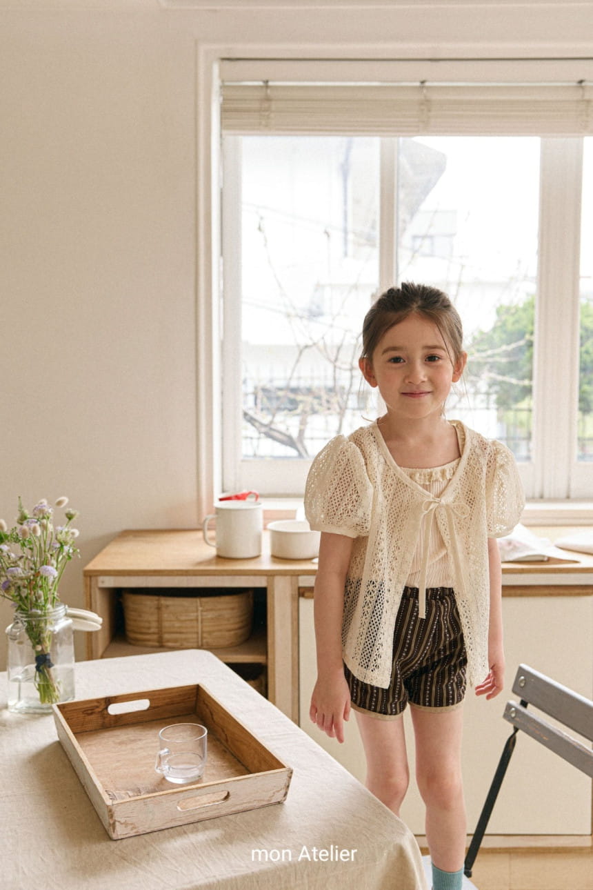 Mon Atelier - Korean Children Fashion - #littlefashionista - Lace Ribbon Cardigan - 3