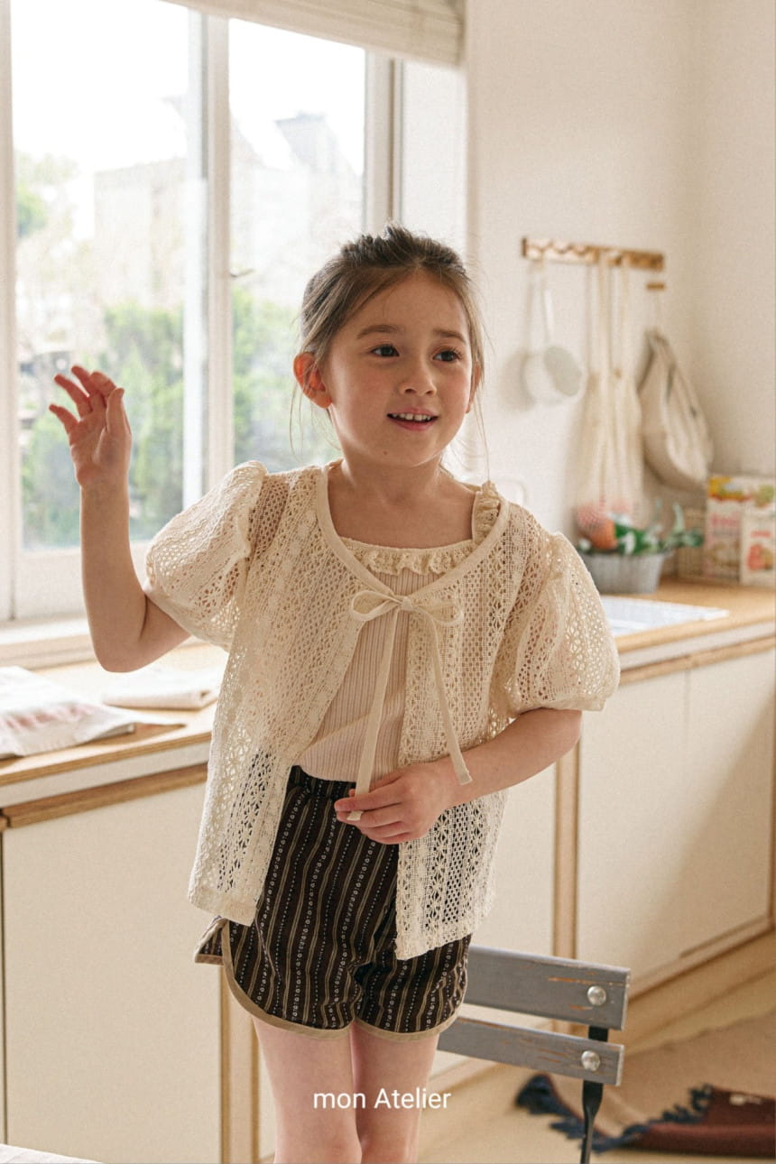 Mon Atelier - Korean Children Fashion - #littlefashionista - Lace Ribbon Cardigan - 4