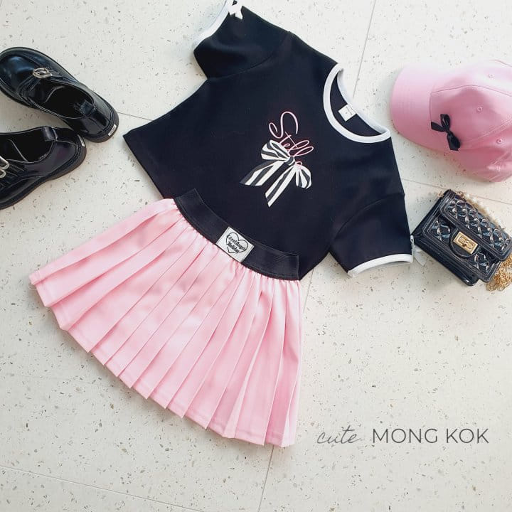 Mong Kok - Korean Children Fashion - #childrensboutique - Wappen Wrinkle Skirt Leggings - 10