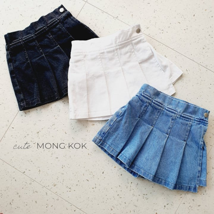 Mong Kok - Korean Children Fashion - #kidzfashiontrend - Black White Jeans Blue Denim Skirt