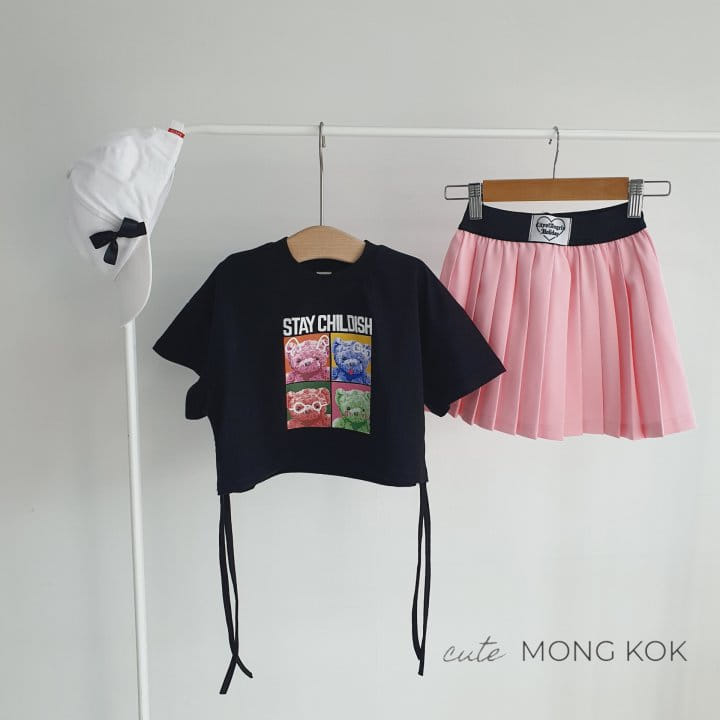 Mong Kok - Korean Children Fashion - #prettylittlegirls - Wappen Wrinkle Skirt Leggings - 5