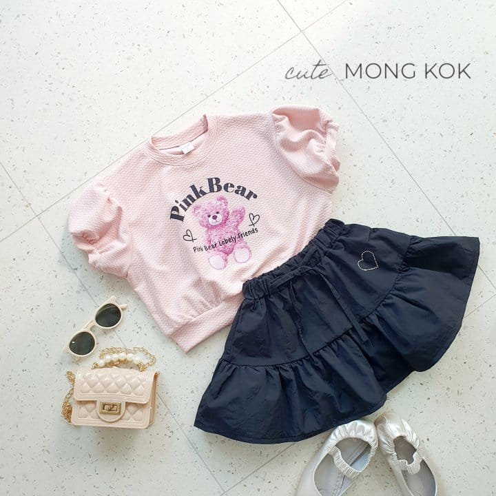 Mong Kok - Korean Children Fashion - #prettylittlegirls - Pink Bear Tee - 9