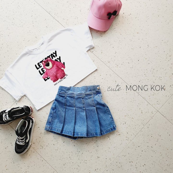 Mong Kok - Korean Children Fashion - #prettylittlegirls - Black White Jeans Blue Denim Skirt - 6