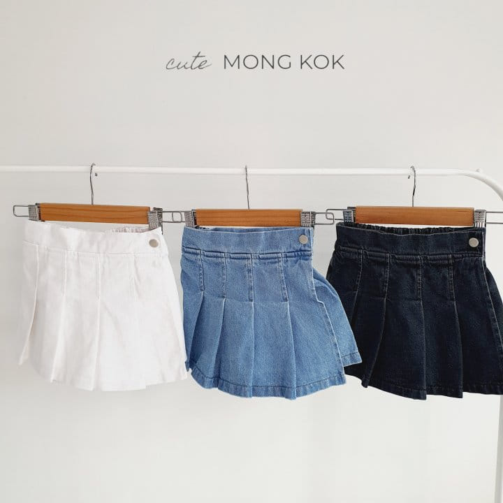 Mong Kok - Korean Children Fashion - #stylishchildhood - Black White Jeans Blue Denim Skirt - 9