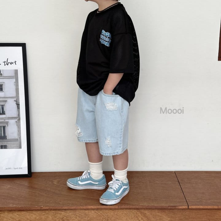 Mooi Store - Korean Children Fashion - #kidsshorts - Slit Denim Ice Shorts - 10