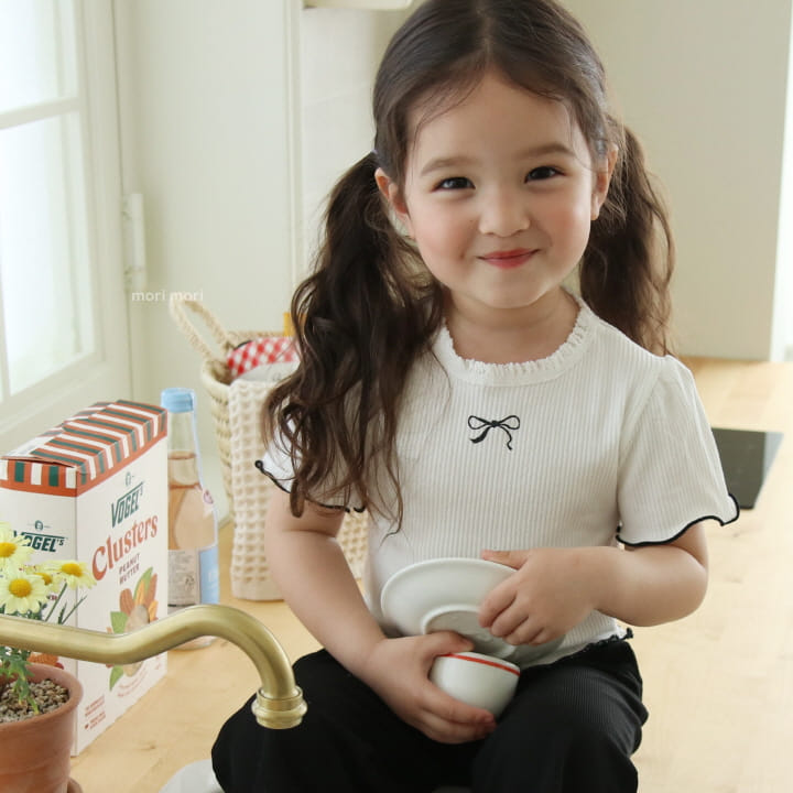 Mori Mori - Korean Children Fashion - #childofig - Double Ribbon Rib Tee - 11