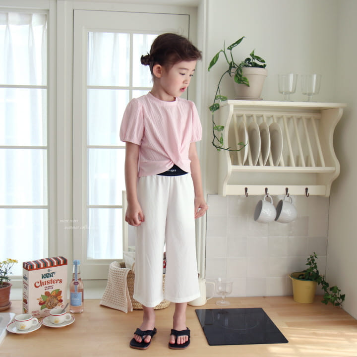 Mori Mori - Korean Children Fashion - #fashionkids - Mesh Banding Wide Pants - 8