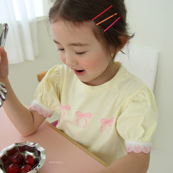 Mori Mori - Korean Children Fashion - #kidzfashiontrend - Heart Ribbon Tee - 9