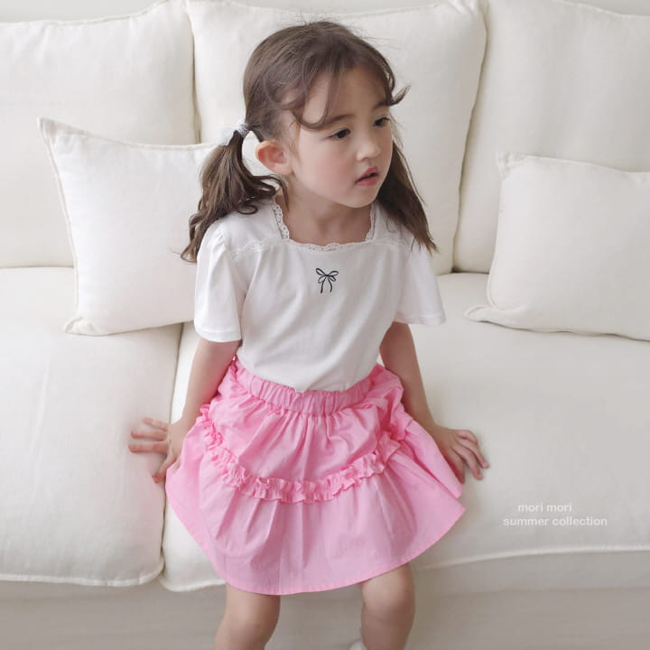 Mori Mori - Korean Children Fashion - #kidzfashiontrend - Lace Square Tee - 7