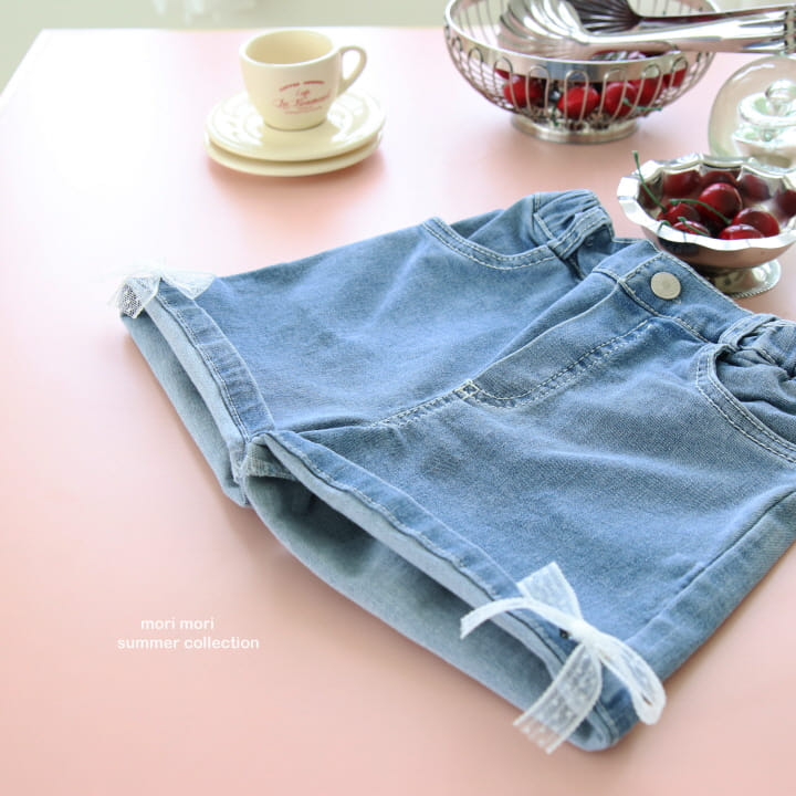 Mori Mori - Korean Children Fashion - #littlefashionista - Denim Ribbon Pants - 2