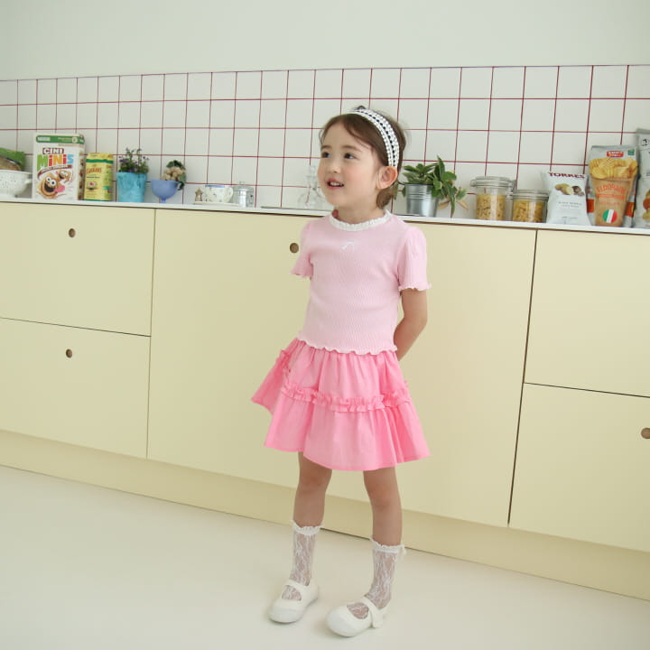 Mori Mori - Korean Children Fashion - #littlefashionista - Double Ribbon Rib Tee - 7