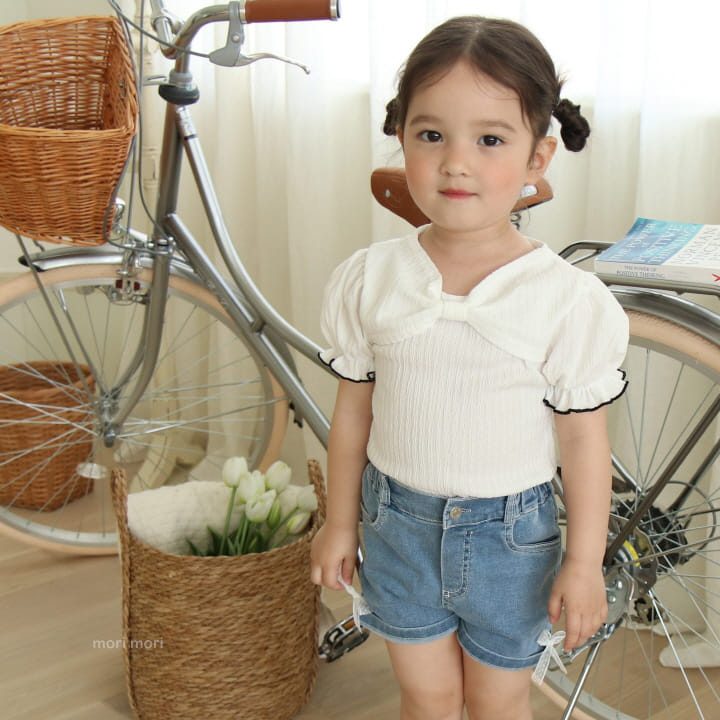 Mori Mori - Korean Children Fashion - #magicofchildhood - Denim Ribbon Pants - 4